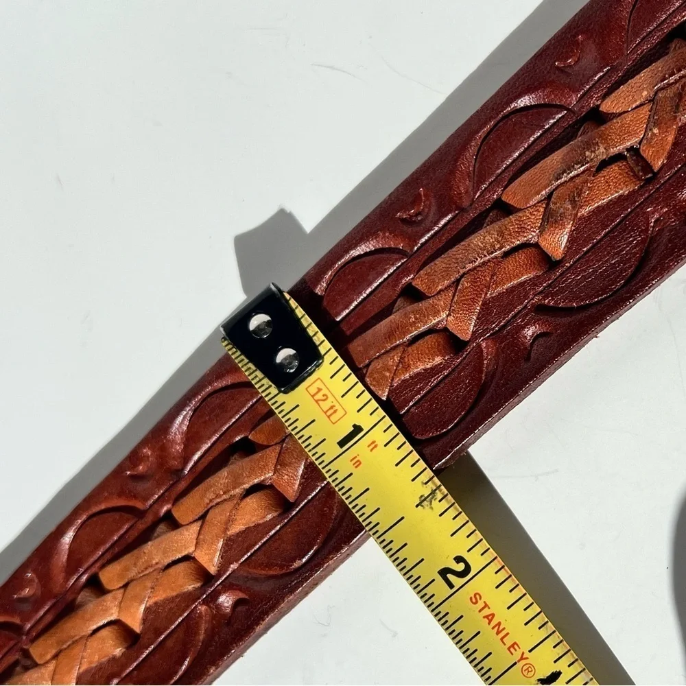 Vintage Leather Western Style Belt Made In Mexico Rodeo Streetwear Casual Cowboy